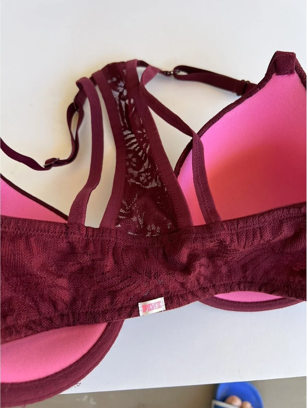 Pink Victoria's Secret Racerback Lightly Lined Bra Maroon 32DD